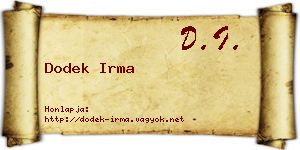 Dodek Irma névjegykártya