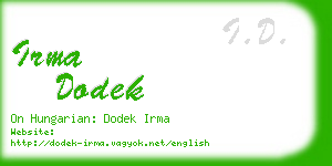 irma dodek business card